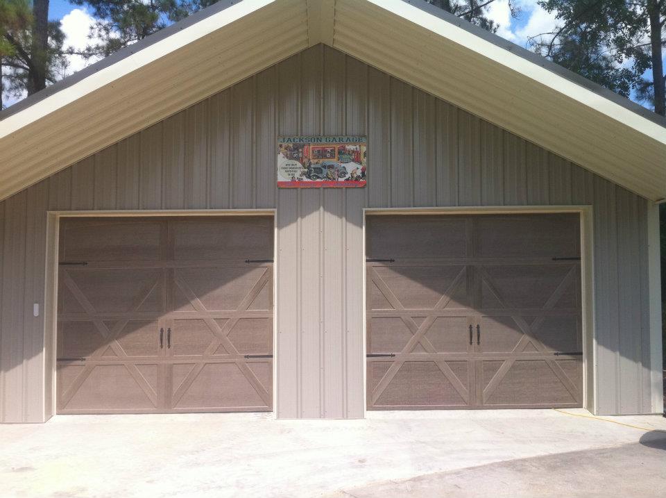 Double Wood Garage Door